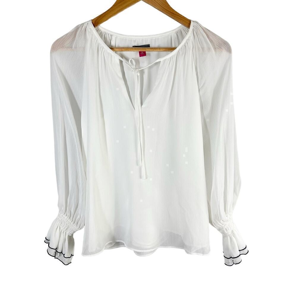 Vince Camuto Long Ruffle Sleeves Casual Minimalist Work Weat Top Size XS